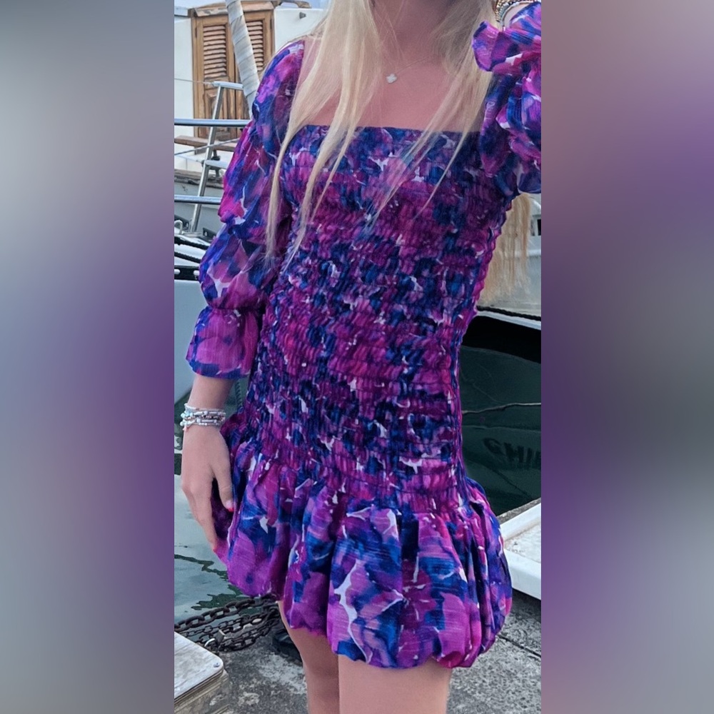 Misa Long sleeve Floral Mini Dress